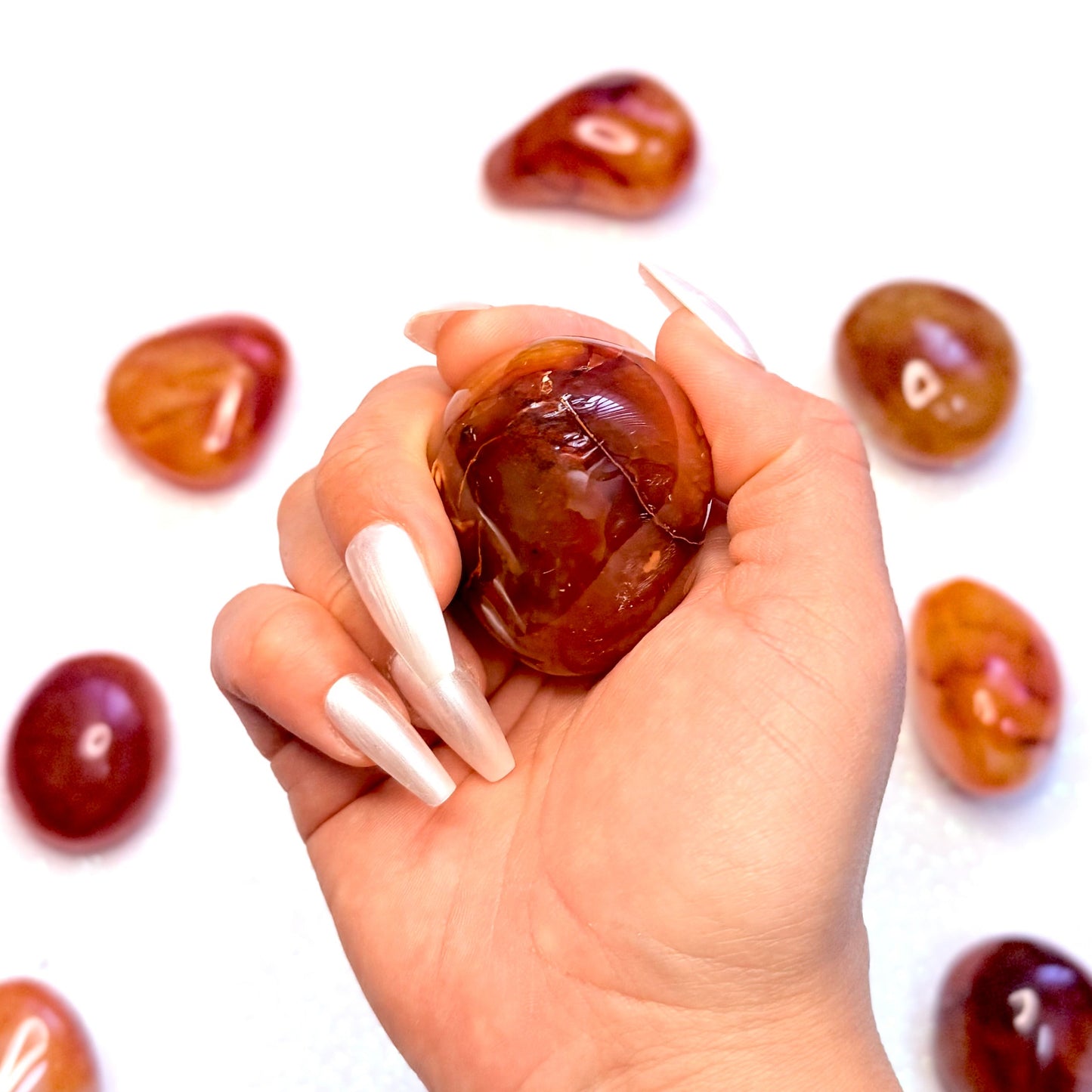Carnelian Palm Stone #8 77g