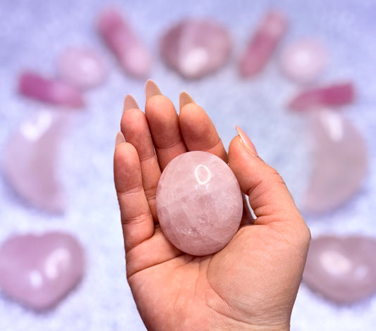 Rose Quartz Palm Stone #4