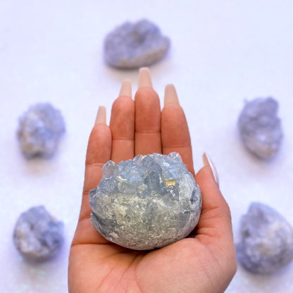 Celestite Cluster Egg 246g #5