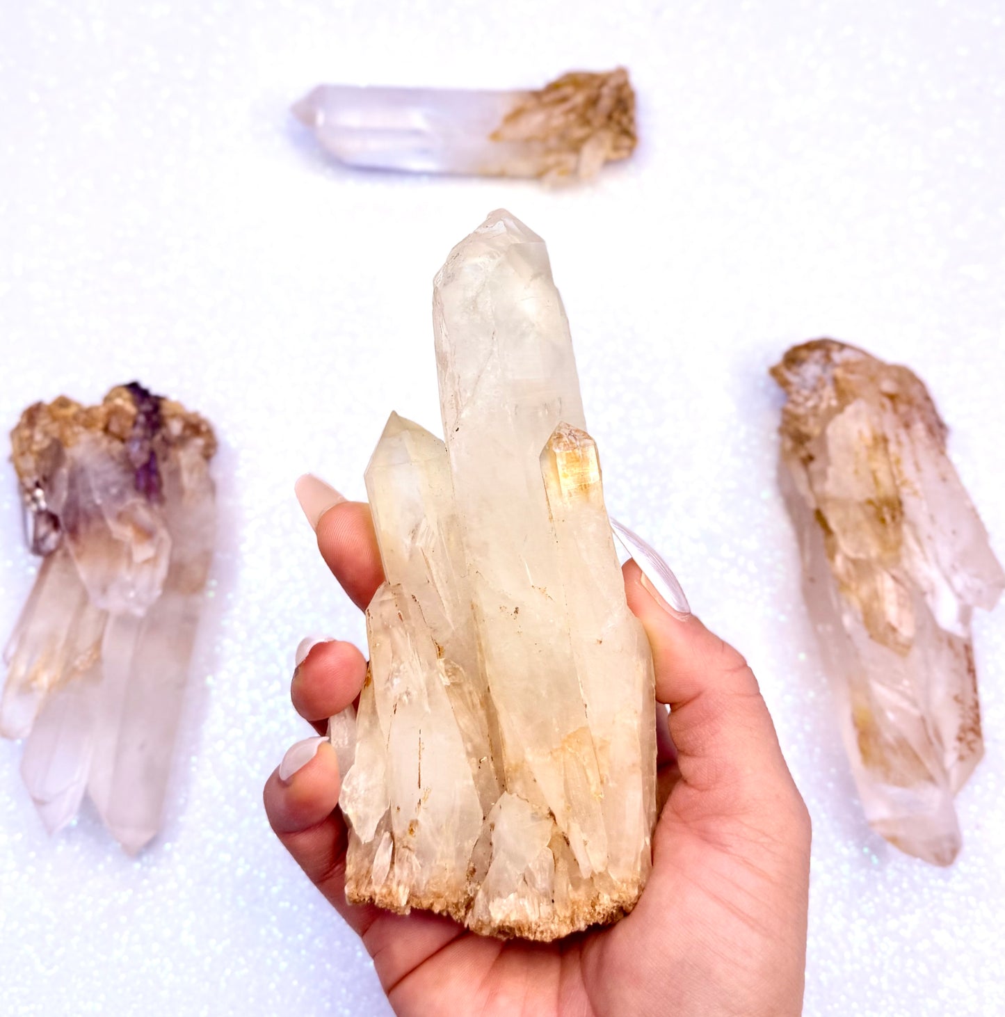 Himalayan Cathedral Clear Golden Quartz Cluster “Harlem” 316g