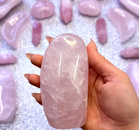 Rose Quartz Large Freeform Crystal Tower - 407g