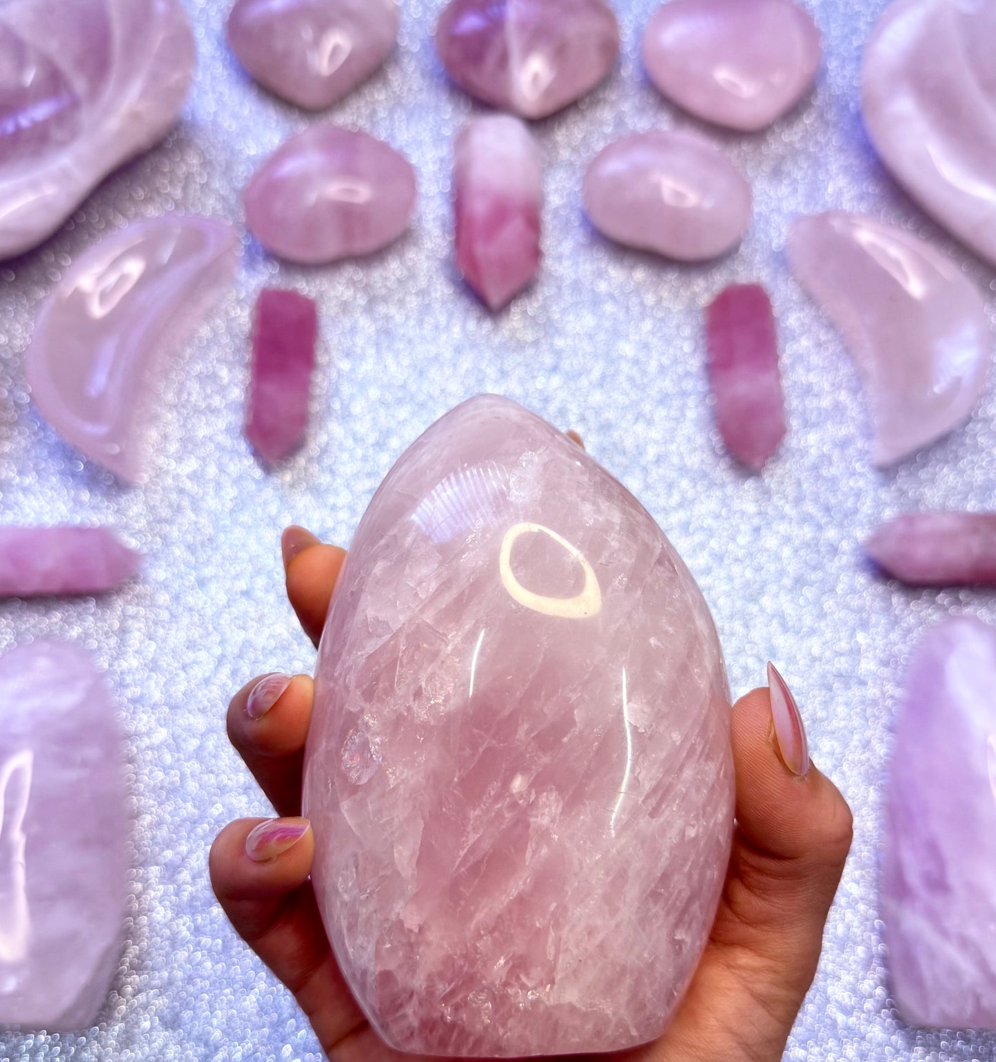 Rose Quartz Extra Large Freeform Crystal Tower - 0.921kg