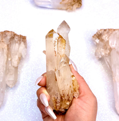 Himalayan Cathedral Clear Golden Quartz Cluster “Harley” 257g