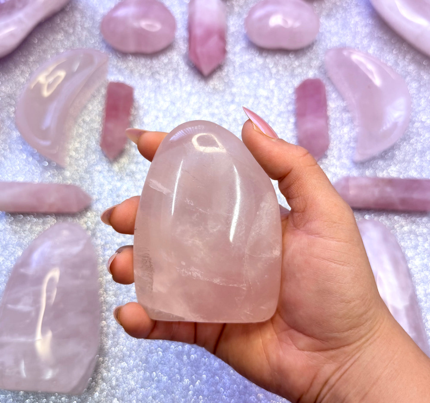 Rose Quartz Large Freeform Crystal Tower - 337g