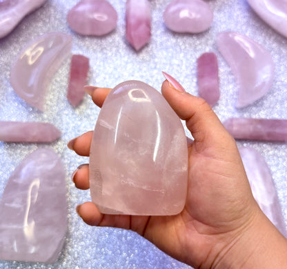 Rose Quartz Large Freeform Crystal Tower - 337g