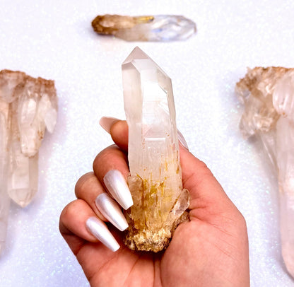 Himalayan Cathedral Clear Golden Quartz Cluster “Harper” 93g