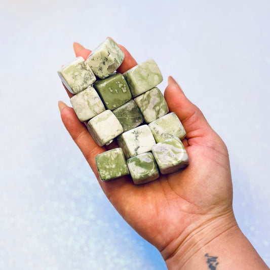 Lavender Green Jade Tumble Stone - Medium