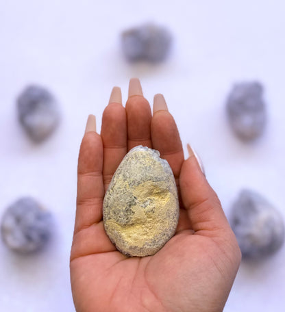 Celestite Cluster Egg 109g #4