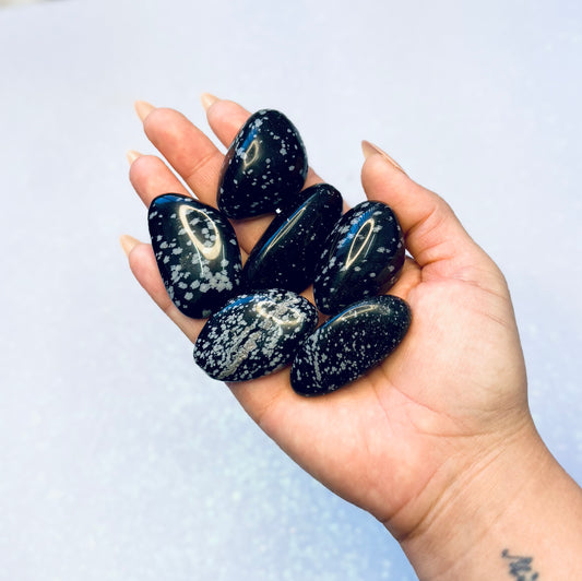 Snowflake Obsidian Tumble Stone Extra Large