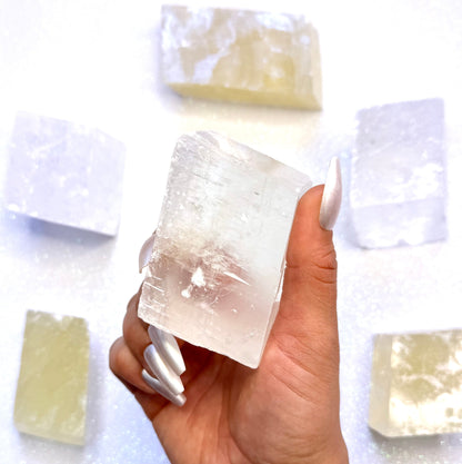 Clear Iceland Spar Optical Calcite Raw Crystal Slab #2 291g