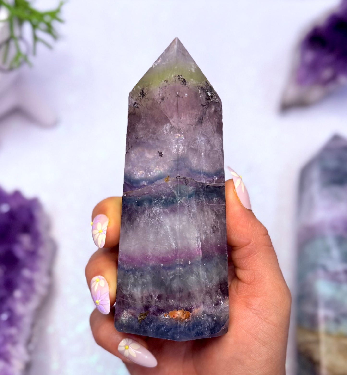 Rainbow Fluorite 601g Point Tower Crystal Generator ‘Freya’ 0.601kg