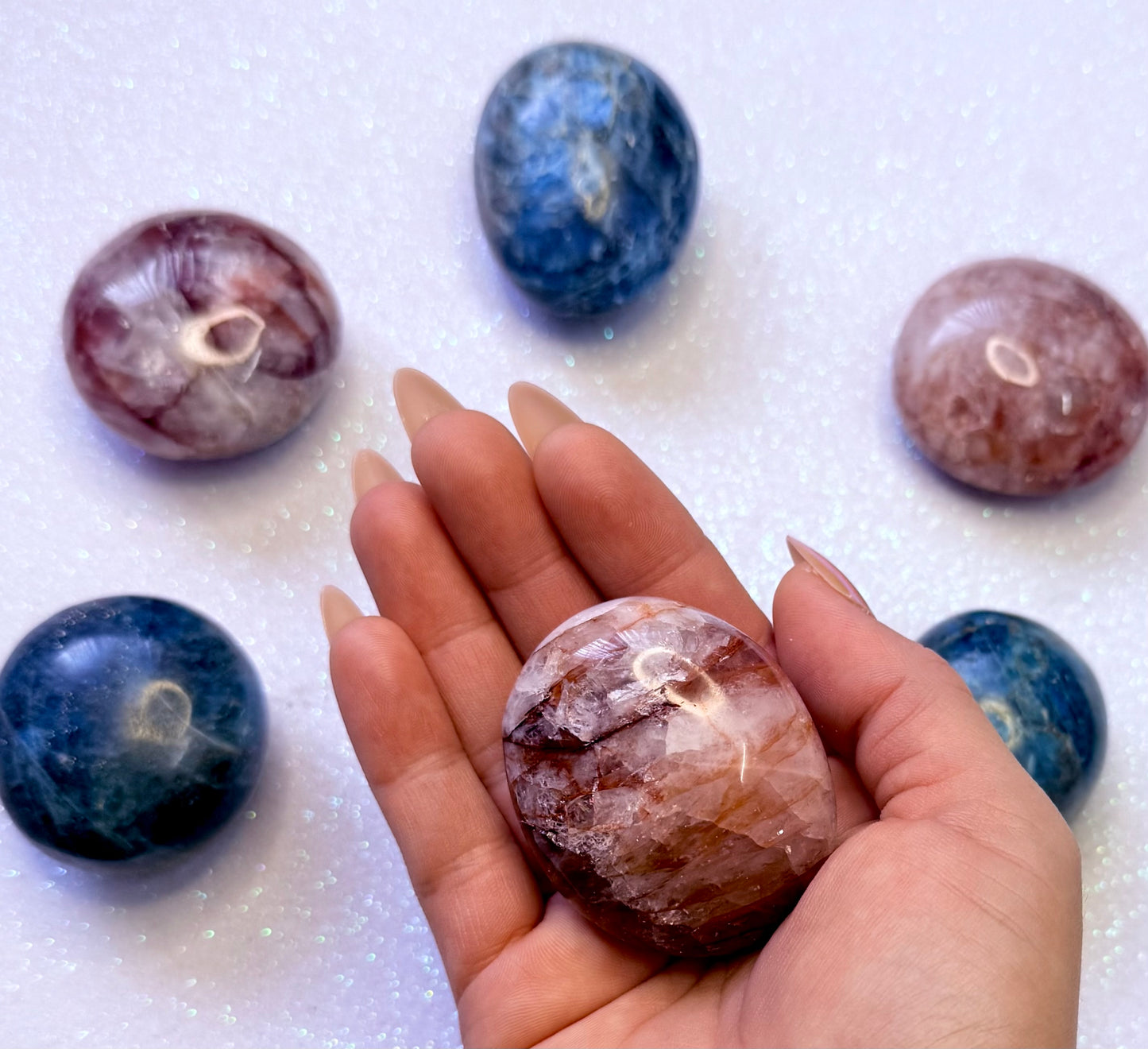 Fire Hematoid Quartz Palm Stone 93g #5