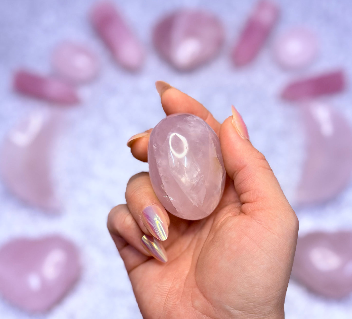 Rose Quartz Palm Stone #5