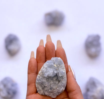 Celestite Cluster Egg 109g #4
