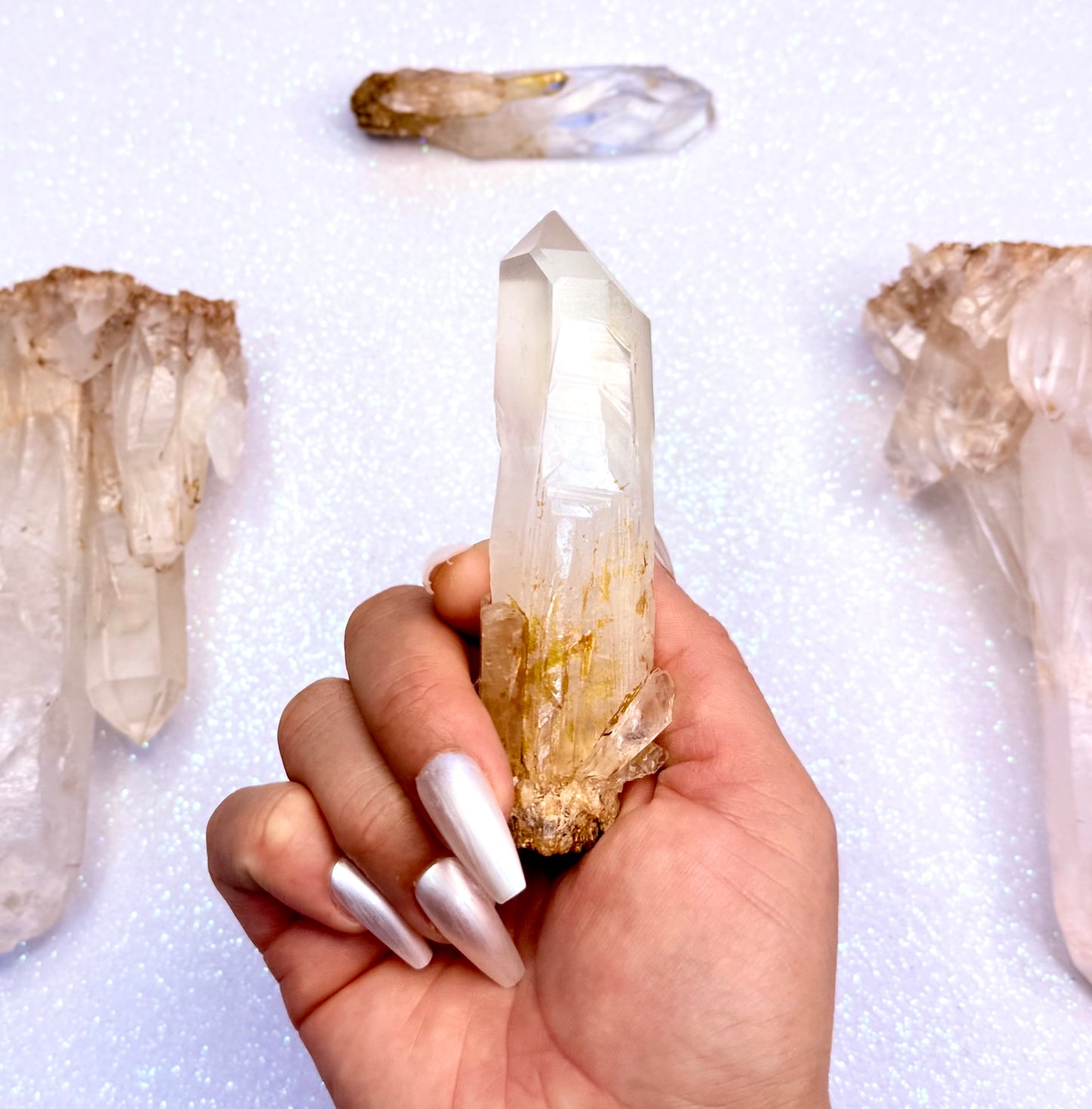 Himalayan Cathedral Clear Golden Quartz Cluster “Harper” 93g