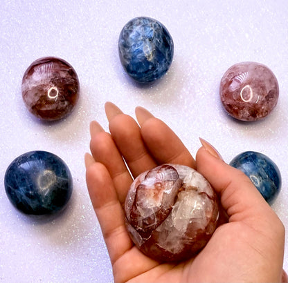 Fire Hematoid Quartz Palm Stone 109g #3