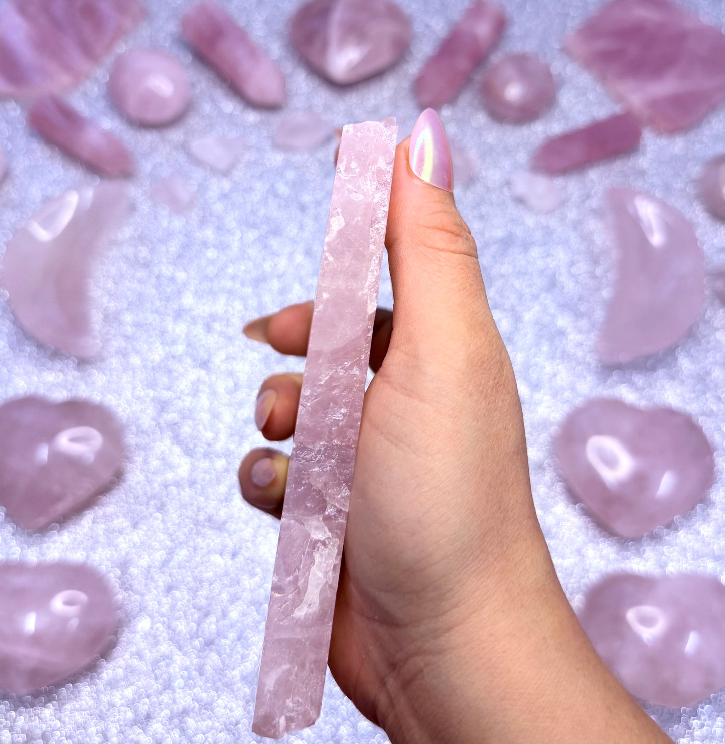Rose Quartz Polished Slab Slice Crystal - 342g