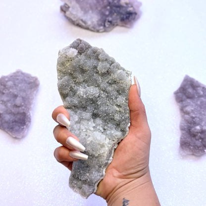 Amethyst Flower with Zeolite Cluster Slice Slab from Madagascar 247g 'Adriana'