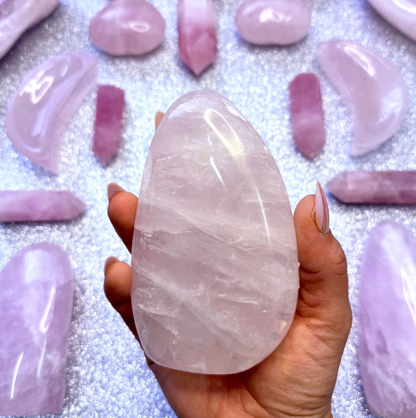 Rose Quartz Large Freeform Crystal Tower 0.595kg
