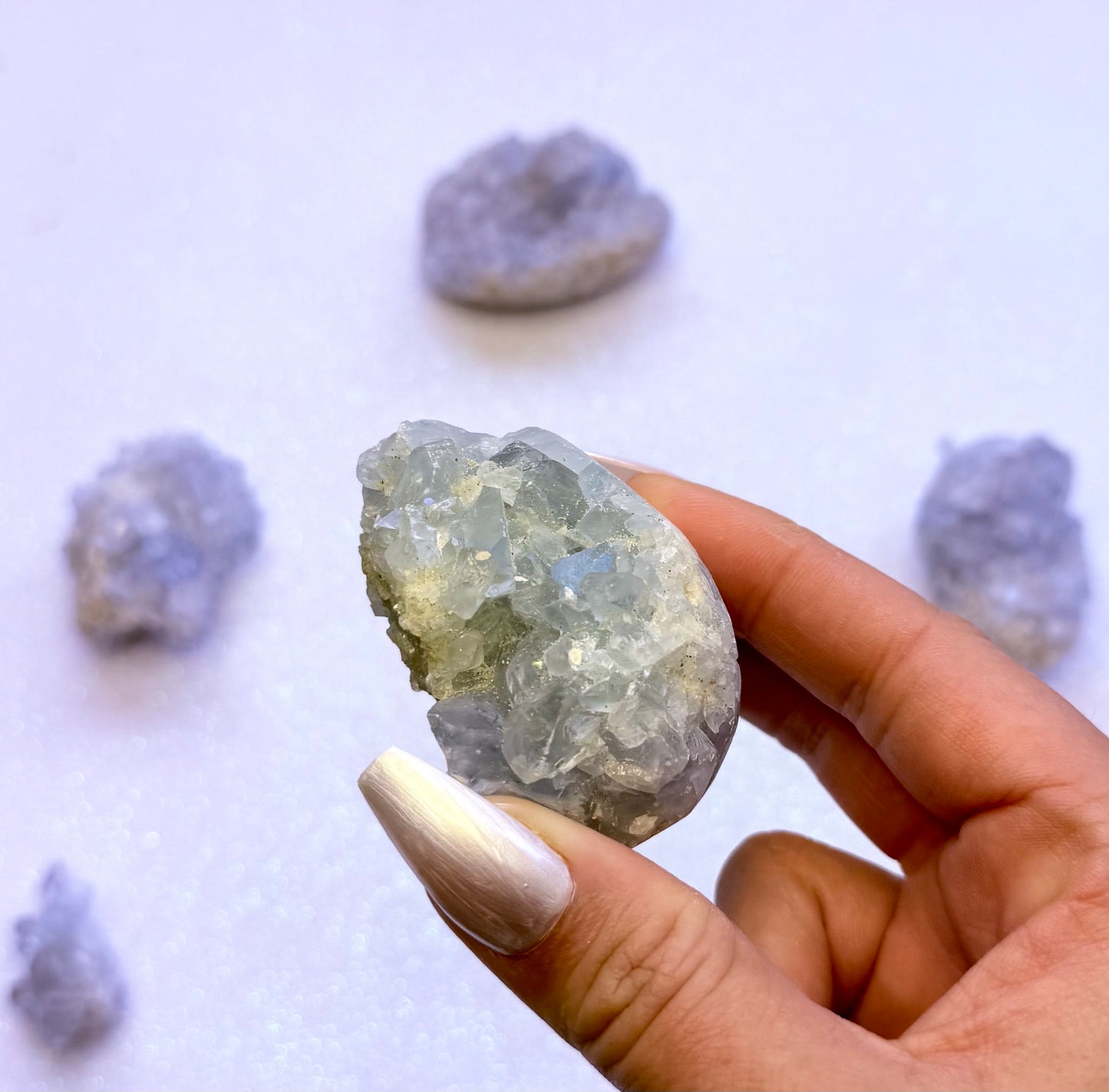 Celestite Cluster Egg 144g #2