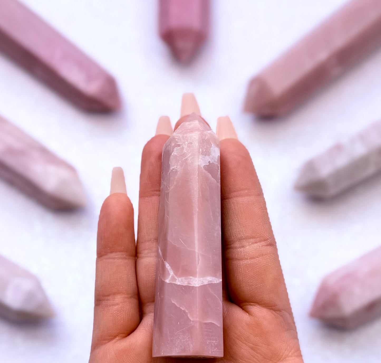 Pink Peruvian Opal Point Generator Tower 77g #7