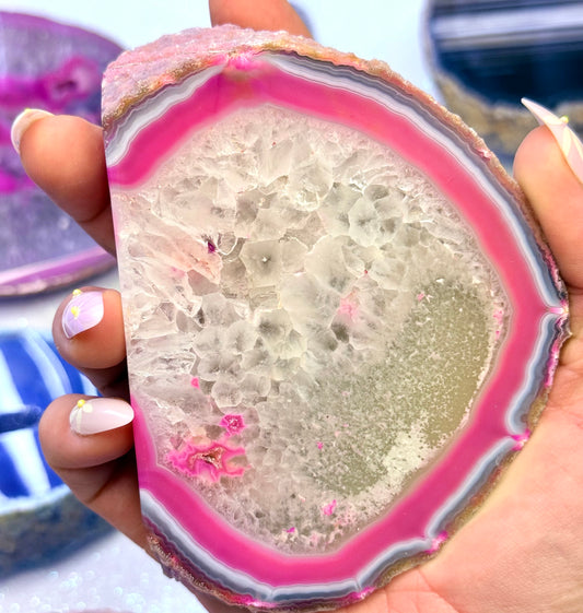 Pink Agate Basecut Freeform Standing Tower Dyed Crystal  ‘Paloma’ 395g