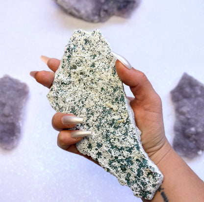Amethyst Flower with Zeolite Cluster Slice Slab from Madagascar 247g 'Adriana'