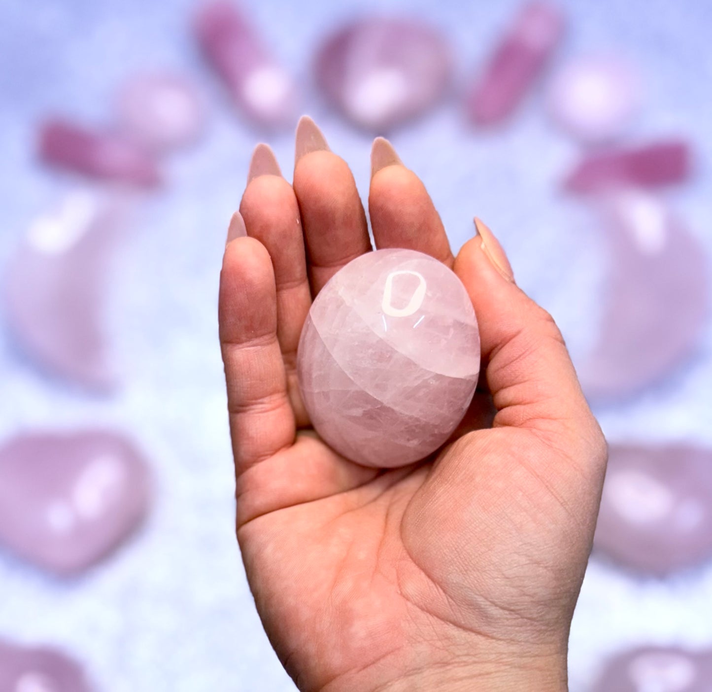 Rose Quartz Palm Stone #4