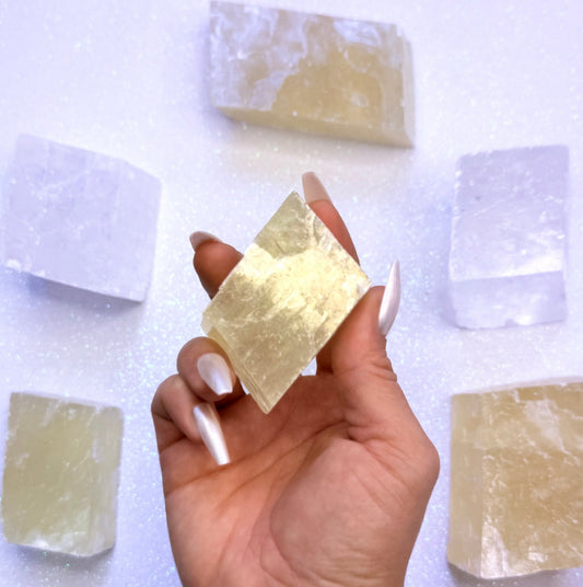 Orange Iceland Spar Honey Optical Calcite Raw Crystal Slab 125g #2