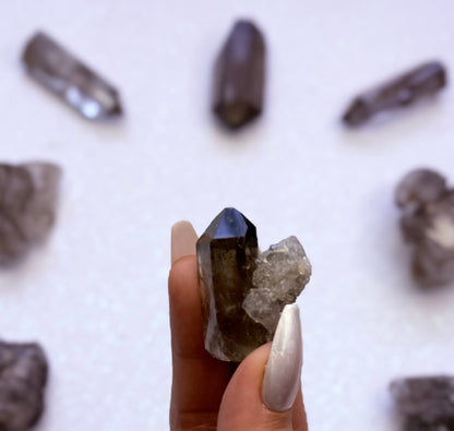Smoky Quartz Raw Point Generator Standing Tower 22g #3
