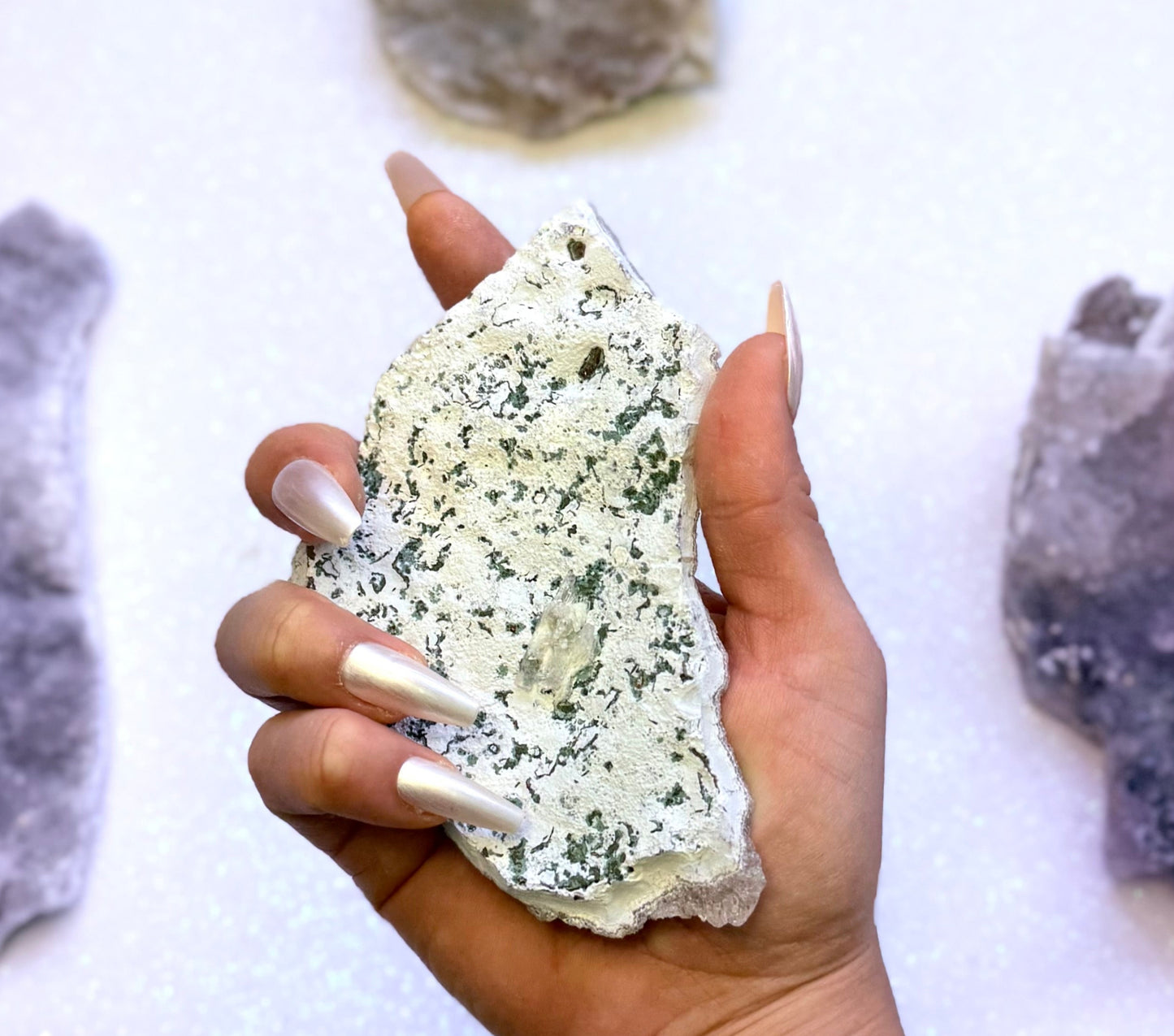 Amethyst Flower with Zeolite Cluster Slice Slab from Madagascar 'Astrid' 121g
