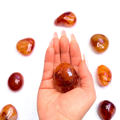 Carnelian Palm Stone #8 77g