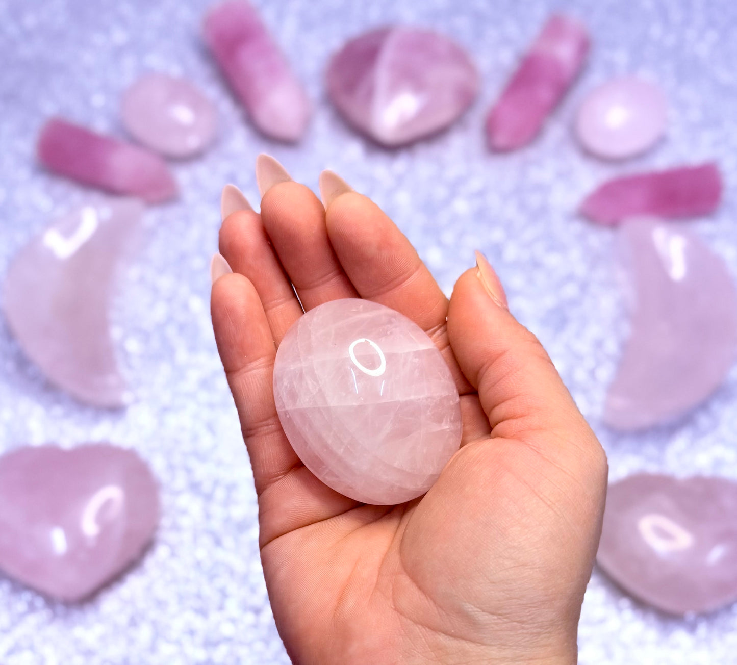 Rose Quartz Palm Stone #4