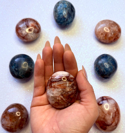 Fire Hematoid Quartz Palm Stone 93g #5