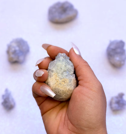 Celestite Cluster Egg 144g #2