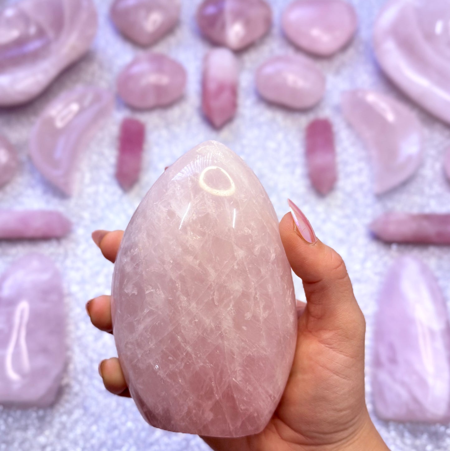 Rose Quartz Extra Large Freeform Crystal Tower - 0.921kg