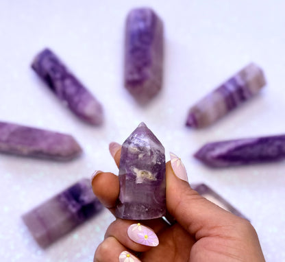 Rare Purple Silk Fluorite Point Tower 60g #2