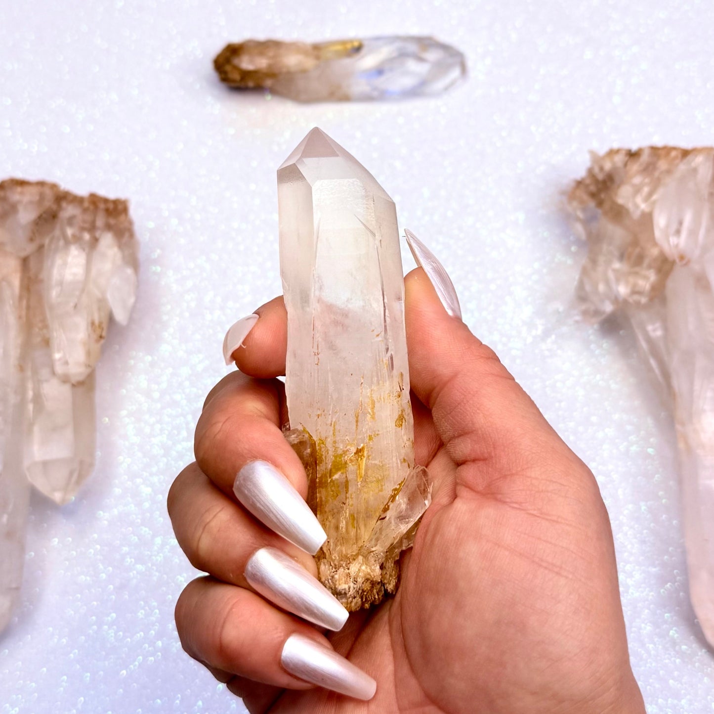 Himalayan Cathedral Clear Golden Quartz Cluster “Harper” 93g