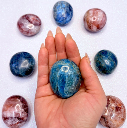Blue Apatite Palm Stone 103g #7