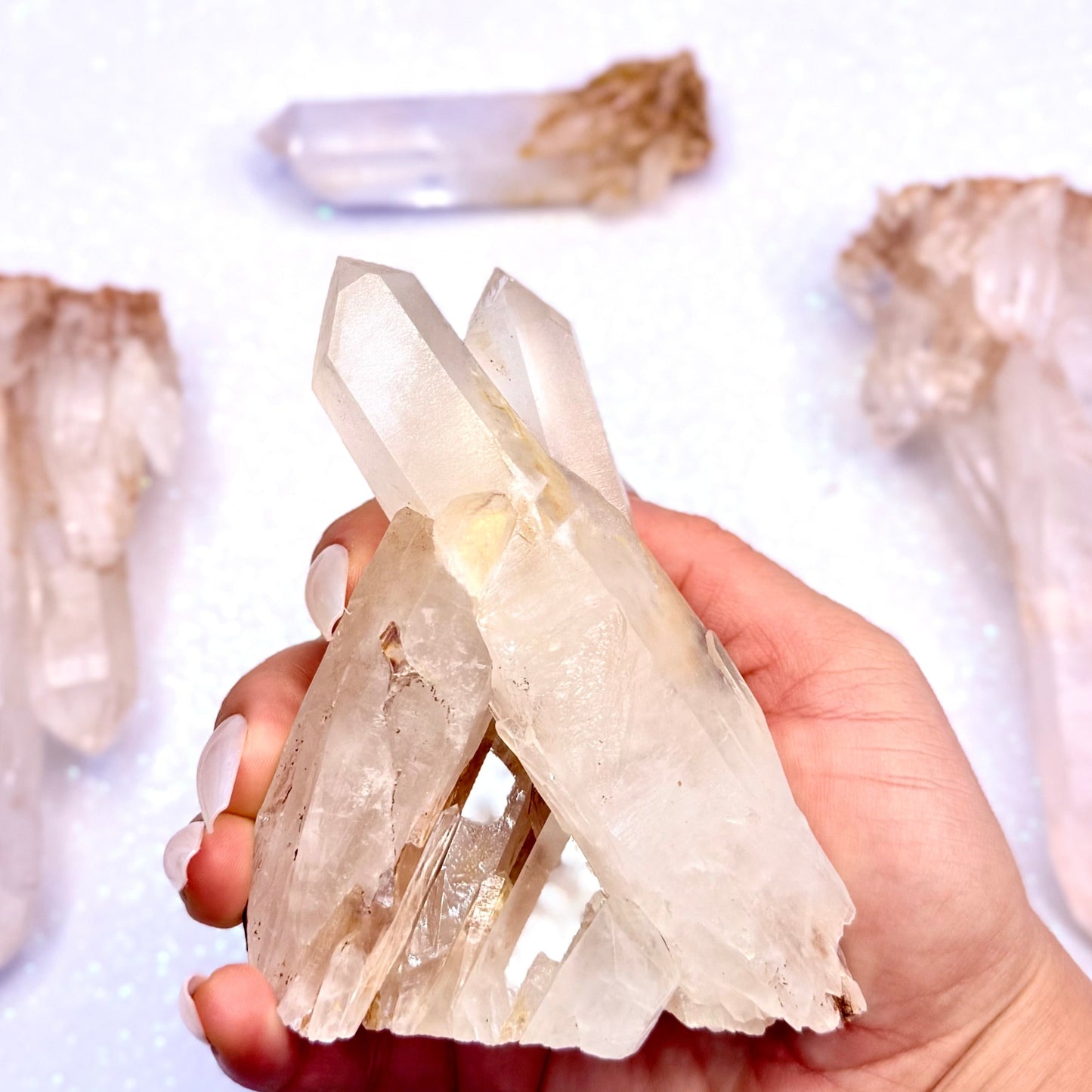 Himalayan Cathedral Clear Golden Quartz Standing Cluster "Hendrix" 400g
