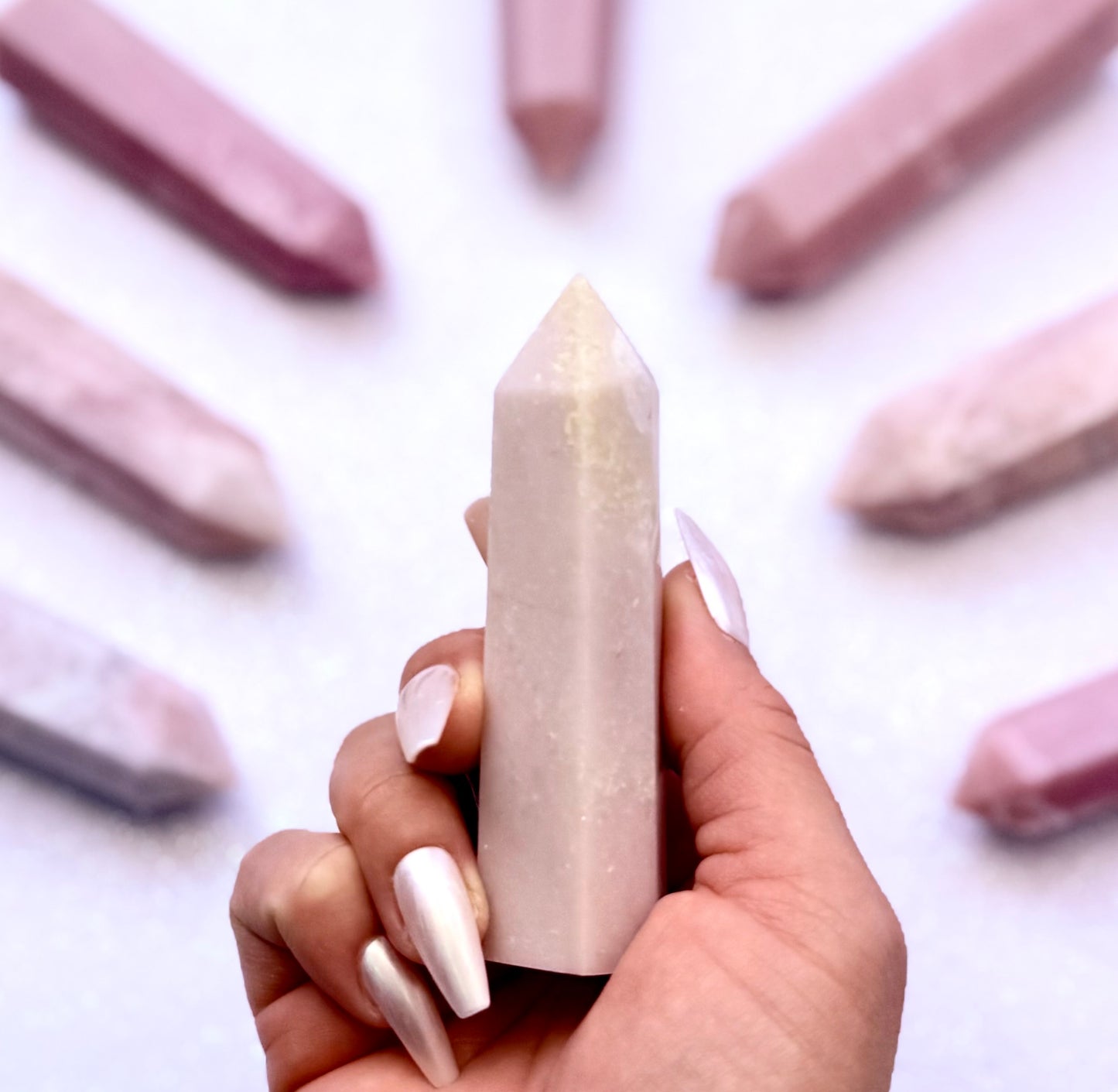 Pink Peruvian Opal Point Generator Tower 97g #10