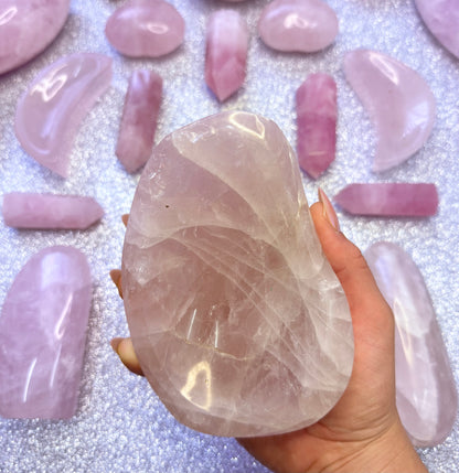 Rose Quartz Polished Crystal Bowl Large - 0.815kg