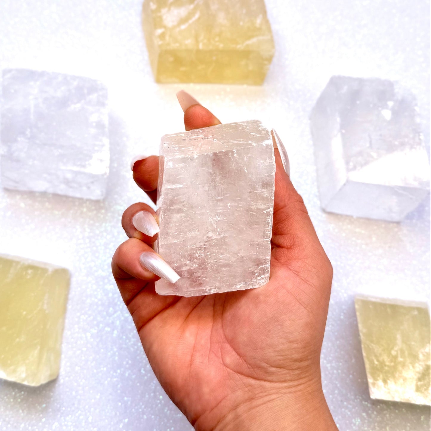 Clear Iceland Spar Optical Calcite Raw Crystal Slab #3 295g