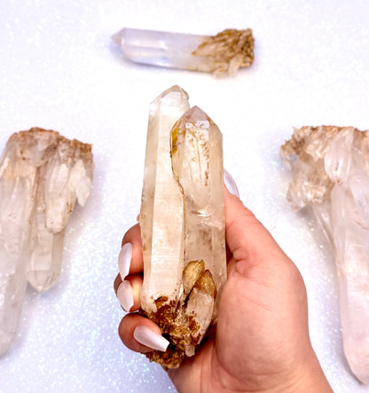 Himalayan Cathedral Clear Golden Quartz Cluster “Harley” 257g