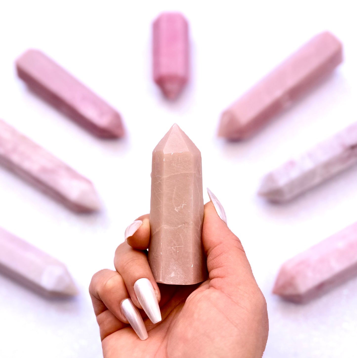 Pink Peruvian Opal Point Generator Tower 97g #8