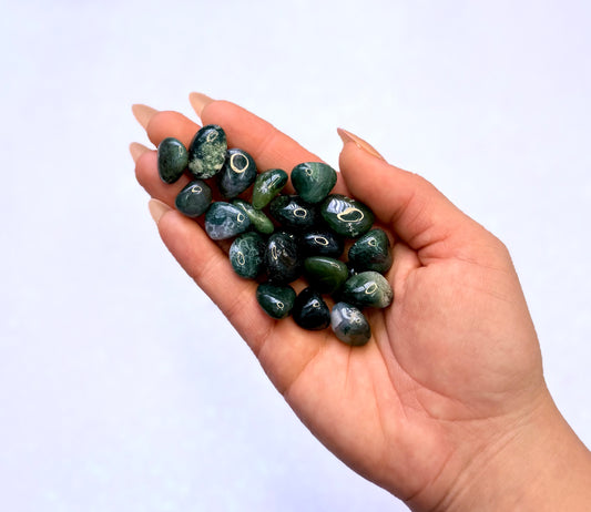 Green Moss Agate Tumble Stone - Small Mini
