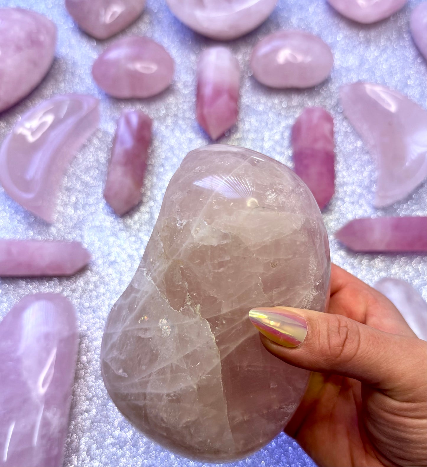 Rose Quartz Polished Crystal Bowl Large - 0.815kg