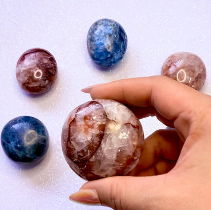 Fire Hematoid Quartz Palm Stone 109g #3