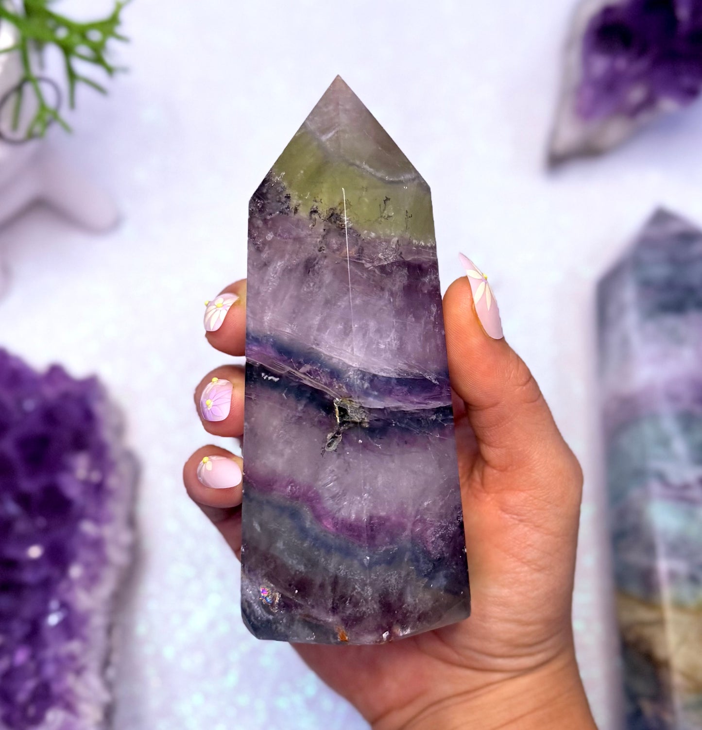 Rainbow Fluorite 601g Point Tower Crystal Generator ‘Freya’ 0.601kg