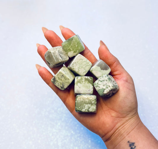 Lavender Green Jade Tumble Stone - Large